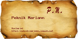 Peknik Mariann névjegykártya